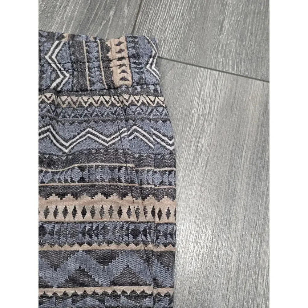 J. Crew Shorts cotton Size 2 Boho Tribal Western Pull On Summer A006017